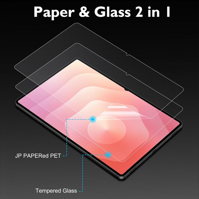 Esanik 2 Pack Like Paper Glass Screen Protector for Samsung Galaxy Tab S11 Ultra(14.6 inch) 9H Tempered Glass Film with Alignment Frame, Writing Like on Paper, Anti Glare - Image 4